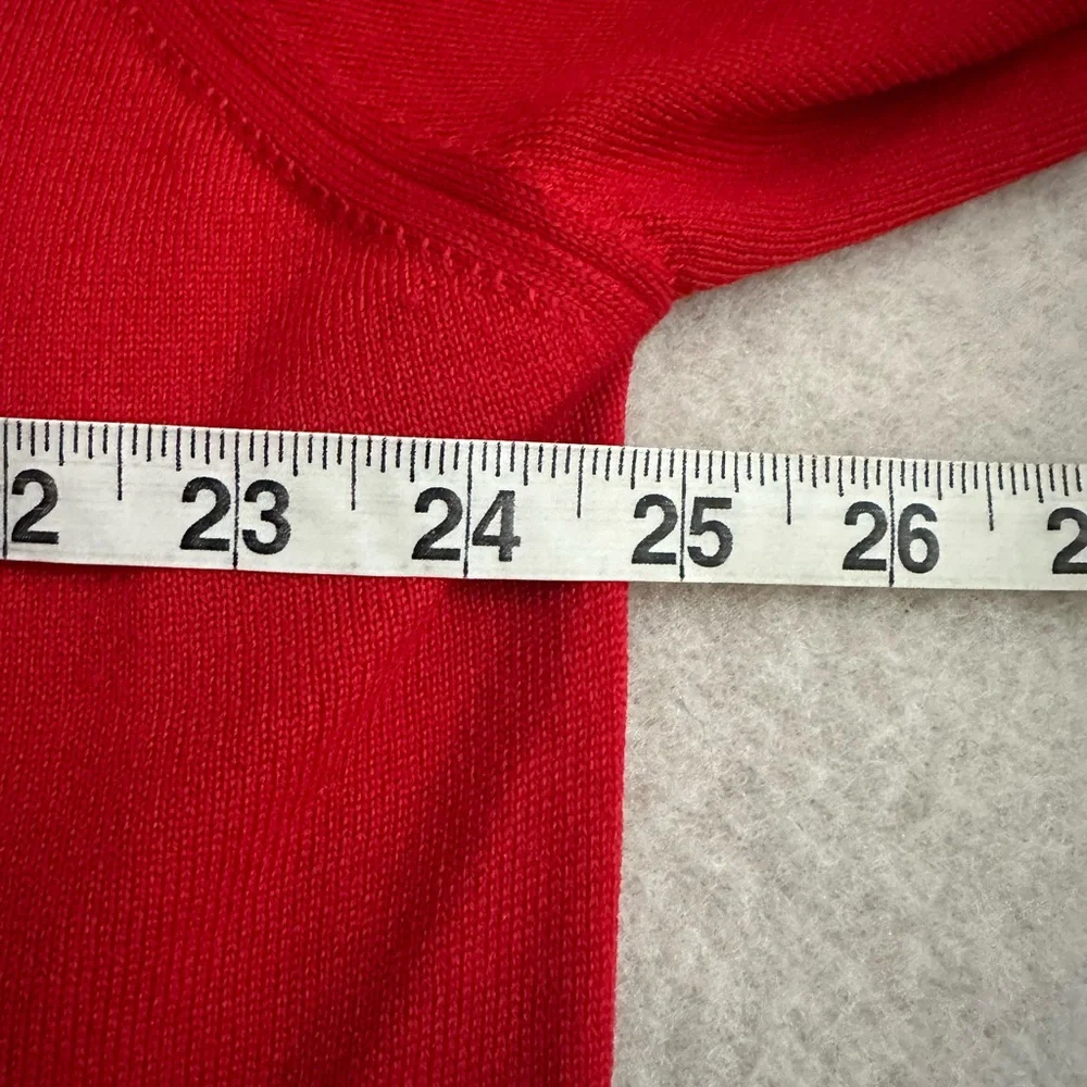 THOMAS DEAN Men’s Red Extra Fine Merino Wool Henley Style Sweater - Size XL - Picture 12 of 13